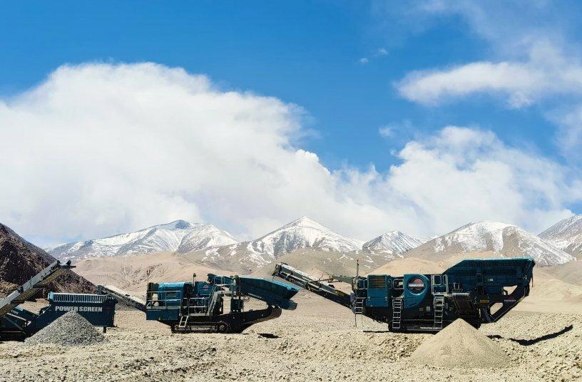 3 powerscreen equipment working against the impressive backdrop of the ladakh region northern india a9d